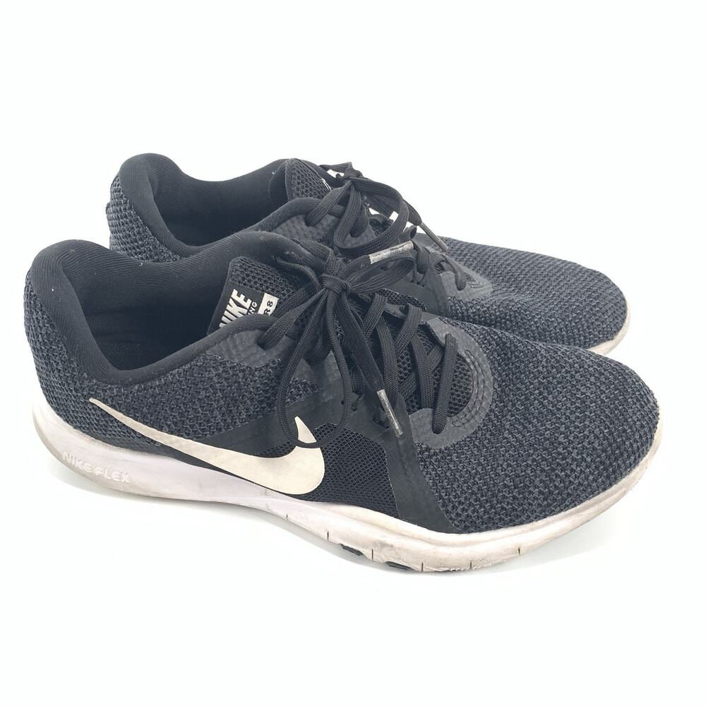 Nike Flex Trainer 8 Athletic Running Workout Sneakers 9.5 Womens Black White